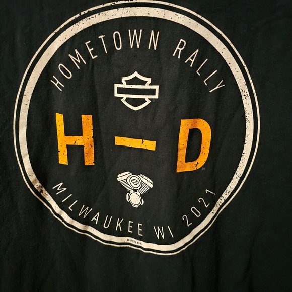 Harley Davidson Hometown Rally Milwaukee WI 2021 Mens Black T Shirt Size 2XL - Picture 3 of 8